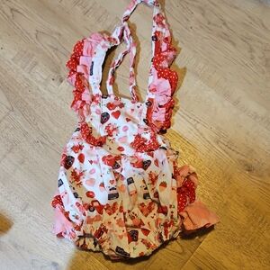 Adorable Baby Romper with Heart and Floral Design